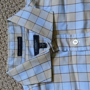 Burberry Blue and Tan Check Dress Shirt
